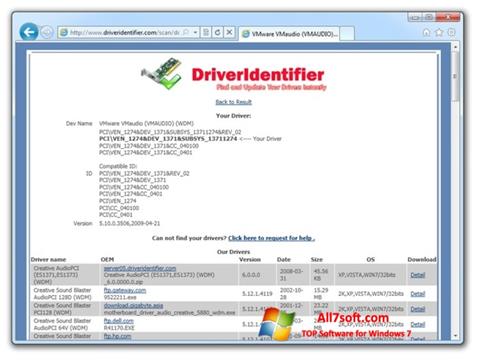 צילום מסך Driver Identifier Windows 7