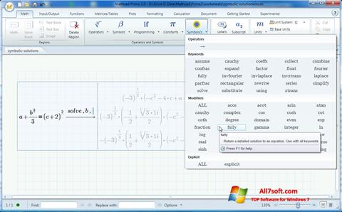 צילום מסך MathCAD Windows 7