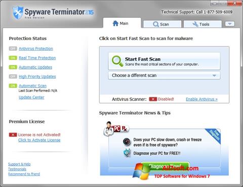 צילום מסך Spyware Terminator Windows 7