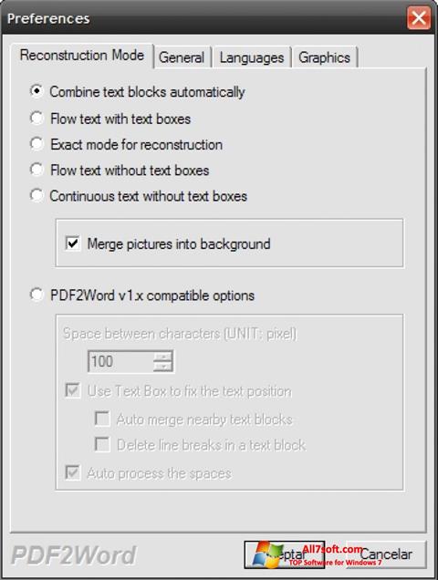 צילום מסך PDF2Word Windows 7