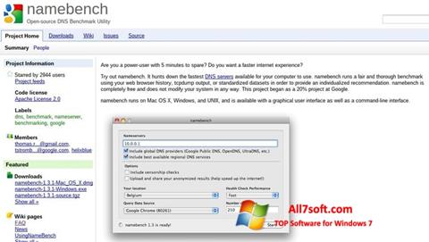 צילום מסך NameBench Windows 7