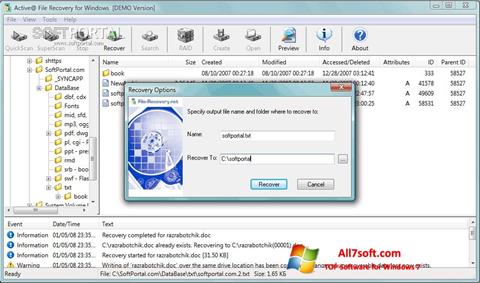 צילום מסך Active File Recovery Windows 7