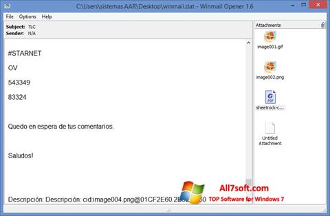 צילום מסך Winmail Opener Windows 7