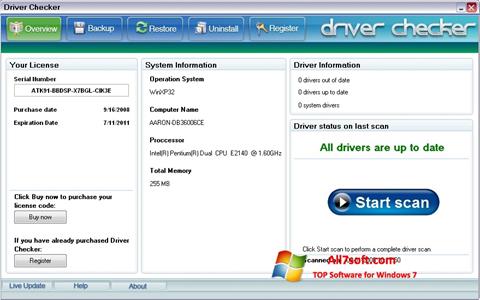 צילום מסך Driver Checker Windows 7