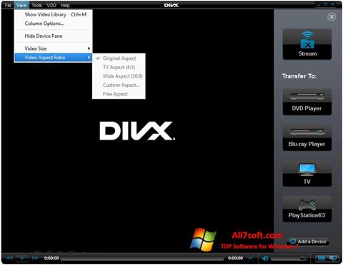 צילום מסך DivX Player Windows 7