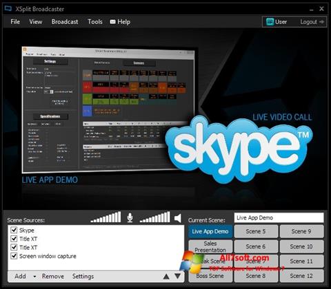 צילום מסך XSplit Broadcaster Windows 7