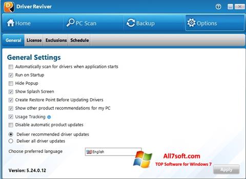 צילום מסך Driver Reviver Windows 7