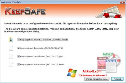 צילום מסך KeepSafe Windows 7