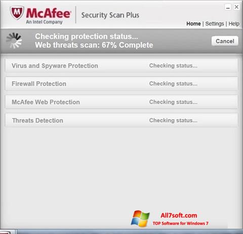 צילום מסך McAfee Security Scan Plus Windows 7