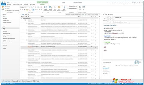 צילום מסך Microsoft Outlook Windows 7
