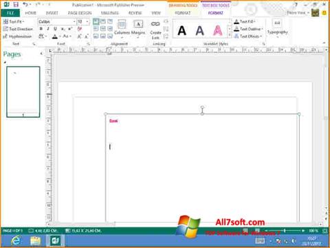 צילום מסך Microsoft Publisher Windows 7