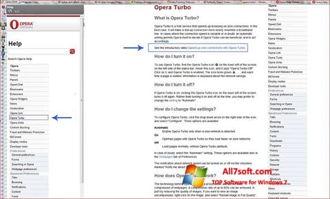 צילום מסך Opera Turbo Windows 7