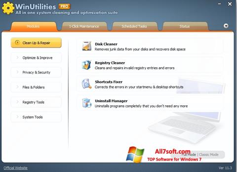 צילום מסך WinUtilities Memory Optimizer Windows 7