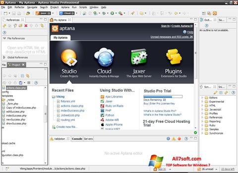 צילום מסך Aptana Studio Windows 7