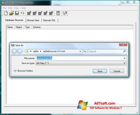 צילום מסך SQLite Database Browser Windows 7