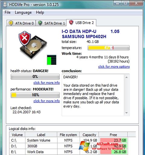 צילום מסך HDDlife Windows 7