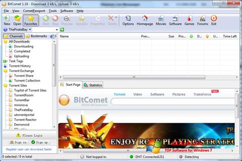 צילום מסך BitComet Windows 7