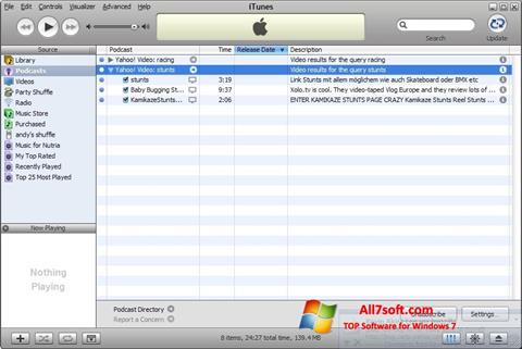 צילום מסך iTunes Windows 7