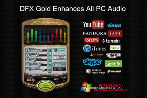 צילום מסך DFX Audio Enhancer Windows 7