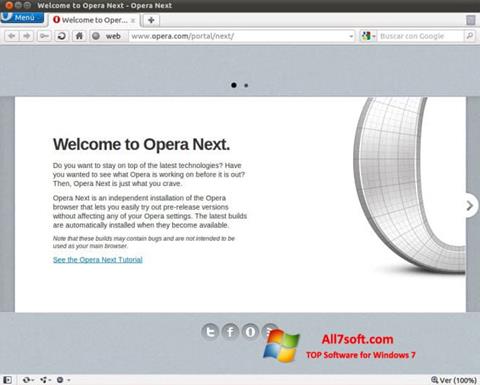 צילום מסך Opera Developer Windows 7