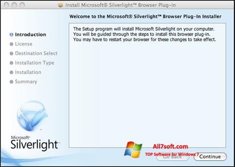צילום מסך Microsoft Silverlight Windows 7