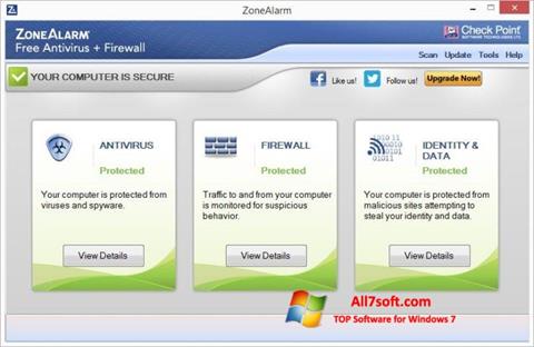 צילום מסך ZoneAlarm Windows 7