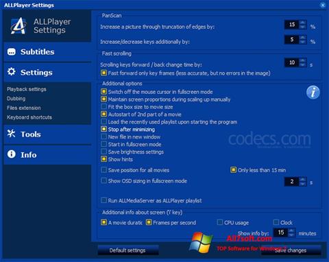 צילום מסך ALLPlayer Windows 7