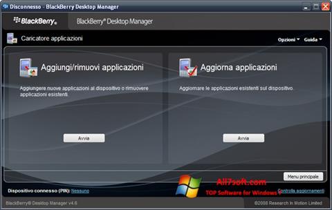 צילום מסך BlackBerry Desktop Manager Windows 7