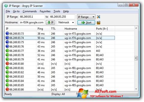 צילום מסך Angry IP Scanner Windows 7