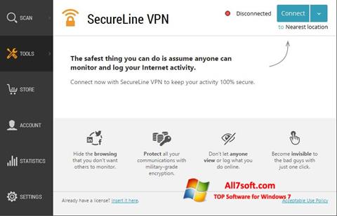 צילום מסך Avast SecureLine VPN Windows 7