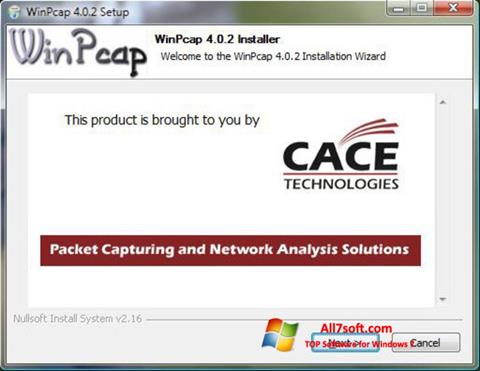 צילום מסך WinPcap Windows 7