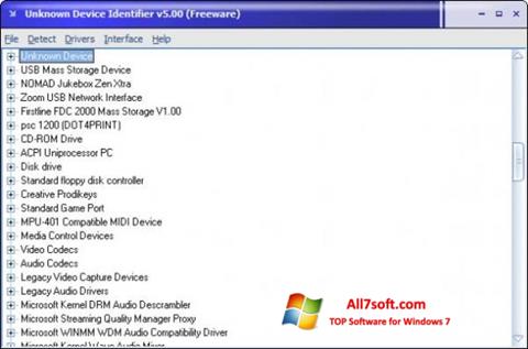 צילום מסך Unknown Device Identifier Windows 7