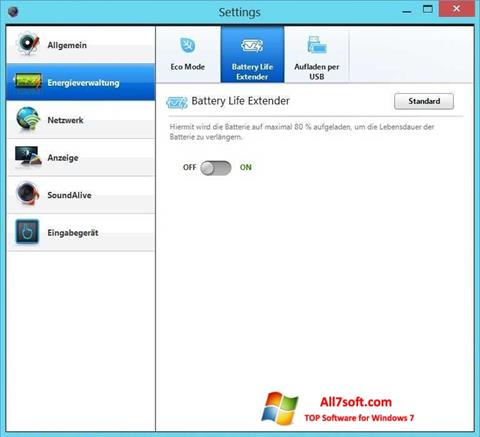 צילום מסך Easy Settings Windows 7