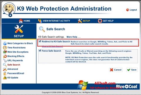 צילום מסך K9 Web Protection Windows 7
