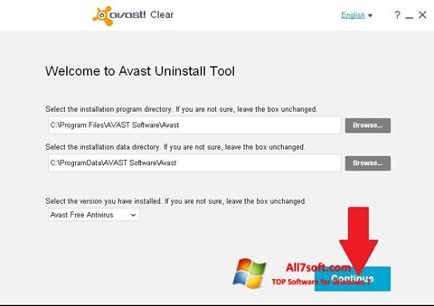 צילום מסך Avast Uninstall Utility Windows 7