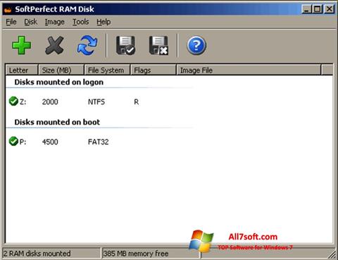 צילום מסך SoftPerfect RAM Disk Windows 7
