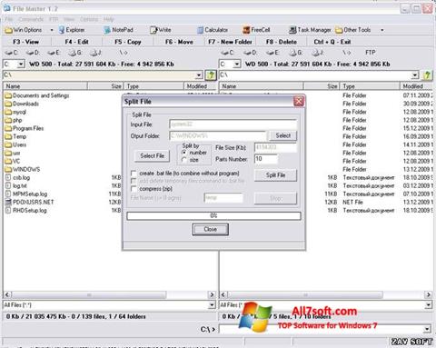 צילום מסך File Master Windows 7