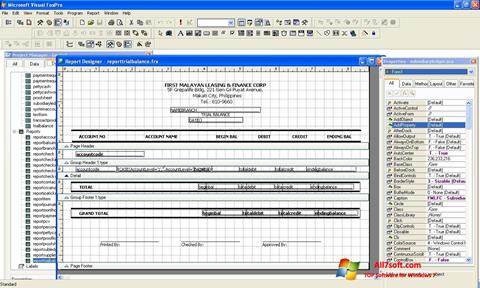צילום מסך Microsoft Visual FoxPro Windows 7