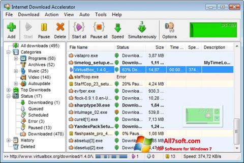 צילום מסך Internet Download Accelerator Windows 7