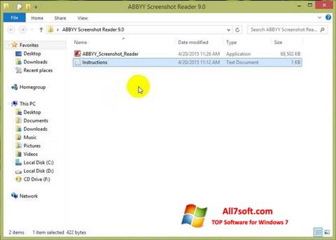 צילום מסך ABBYY Screenshot Reader Windows 7