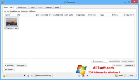 צילום מסך XnConvert Windows 7