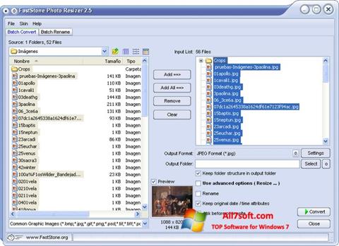 צילום מסך FastStone Photo Resizer Windows 7
