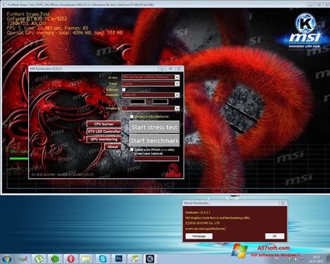 צילום מסך MSI Kombustor Windows 7