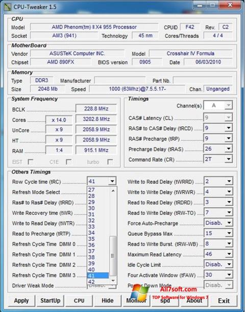 צילום מסך CPU-Tweaker Windows 7