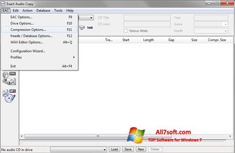 צילום מסך Exact Audio Copy Windows 7