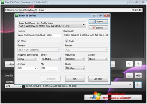 צילום מסך Free MP4 Video Converter Windows 7