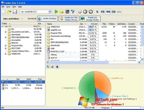 צילום מסך Folder Size Windows 7