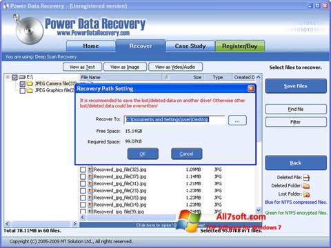 צילום מסך Power Data Recovery Windows 7