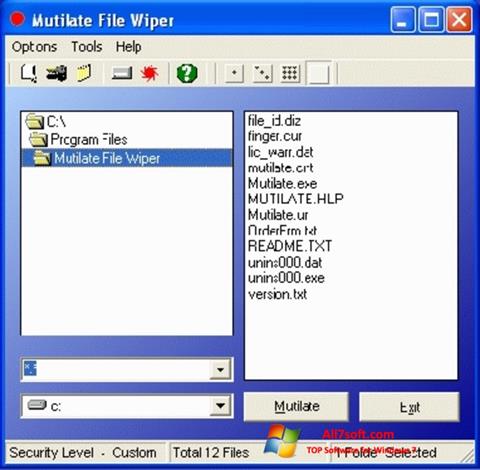 צילום מסך Free File Wiper Windows 7