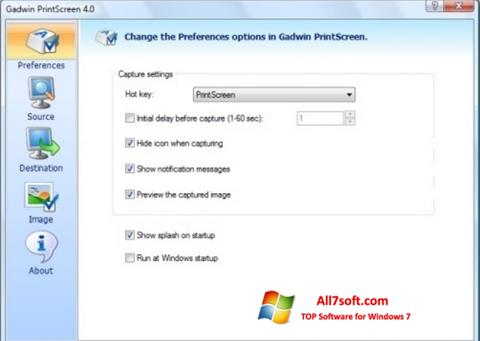 צילום מסך Gadwin PrintScreen Windows 7